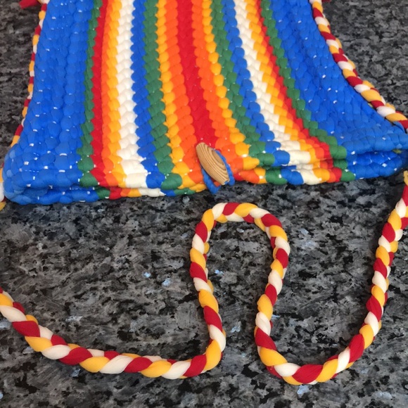 Nylon woven Hipster shoulder crossbody tote bag - Picture 6 of 11